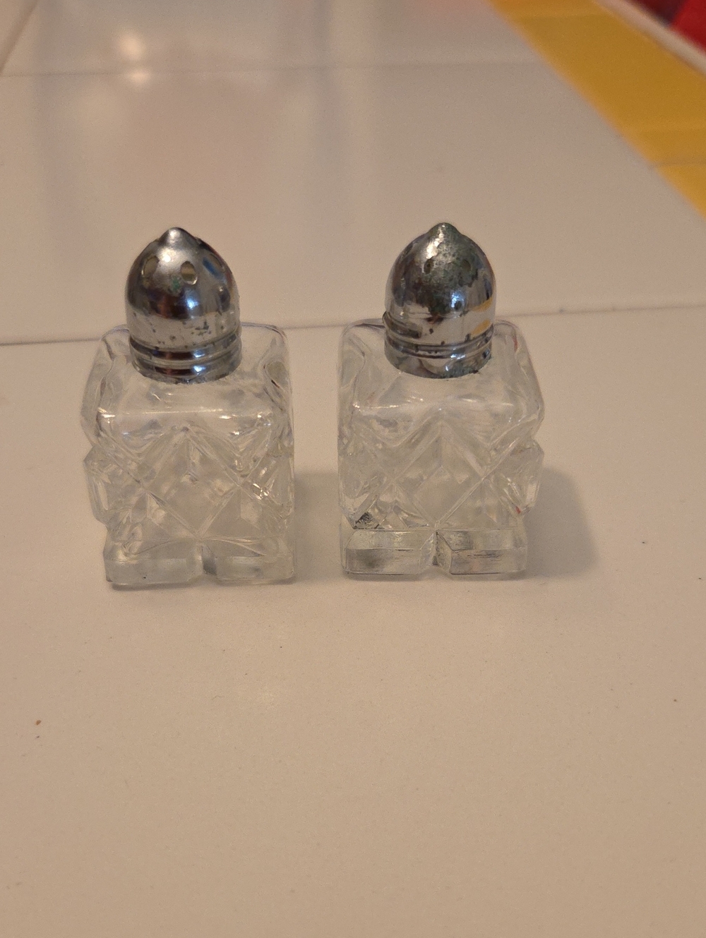 Clear Glass Salt and Pepper Shaker Set with Silver Tops - Home Accents